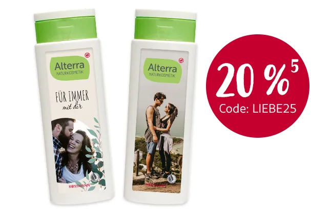 Alterra Duschgel aus der ROSSMANN Fotowelt mit einem persönlichen Foto, individuellem Design und Text als besonderes Geschenk.