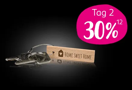 Schlüsselanhänger aus Holz mit Gravur „Home Sweet Home“. Jetzt mit 30% Rabatt in den Black Friday Angeboten 2024 erhältlich.