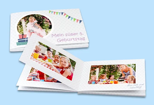 Premium-Geburtstagsgeschenk mit Fotos gestalten und bestellen. Das Fotobuch mit Softcover bietet viel Platz fuer Erinnerungen und ist kinderleicht zu gestalten.
