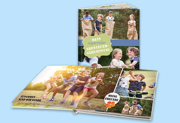 Hochwertige Fotogeschenke. Geburtstag im Premium-Fotobuch mit Bildern verewigen und denkwuerdige Momente fuer immer behalten. Super Geschenk auch fuer Gaeste.
