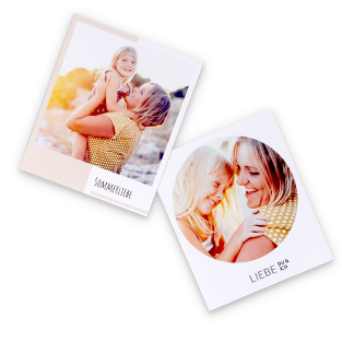 Fotos im Retro- oder Polaroid-Stil mit liebevollen Details, ideal zur Dekoration oder zum Verschenken.