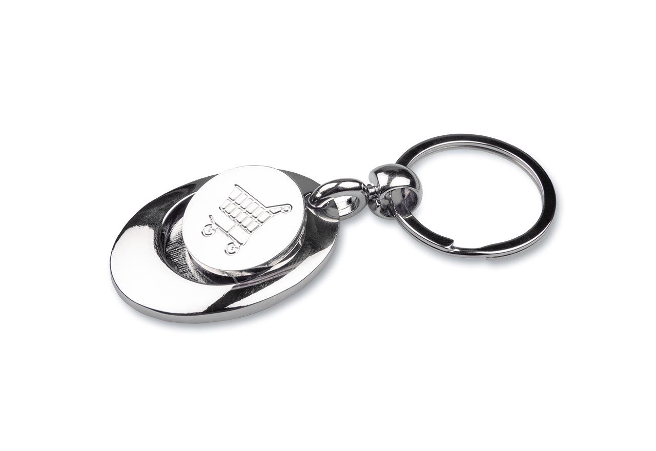 Schlüsselanhänger mit Fotodruck mit Einkaufswagenchip Wunschfoto 