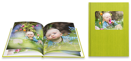 Babyfotobuch online gestalten und immer wieder als Projekt abspeichern. Das Leinencover als Deckblatt sieht edel und hochwertig aus. Jetzt Fotos sortieren.