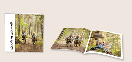 Hochwertiges Fotobuch erstellen im Direktdruck, in der Groesse 20x20 cm und auf unsere vorgefertigten Designvorlagen zurueckgreifen, um Zeit zu sparen.