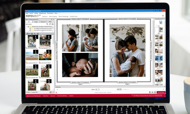 Der Fotobuch Software Download fuer Windows oder Mac ist der bequeme Weg, um saemtliche Fotoprodukte ohne Zeitdruck und ohne Internetverbindung zu gestalten.