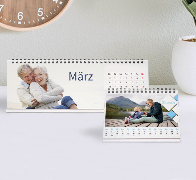 Geschenke zur Einschulung und Fotokalender fuer Arbeit und Zuhause online gestalten. Erstellen Sie eine Fotocollage mit Cliparts und kleinen Spruechen.