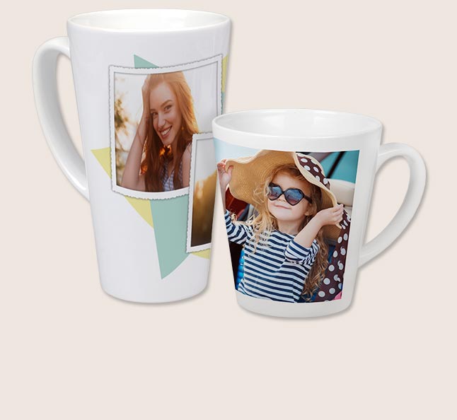 Keramik Tassen bedrucken mit eigenen Bildern und in der ROSSMANN Fotowelt die besondere Latte macchiato Tasse auswaehlen. Laden Sie hier Ihre Fotos hoch.