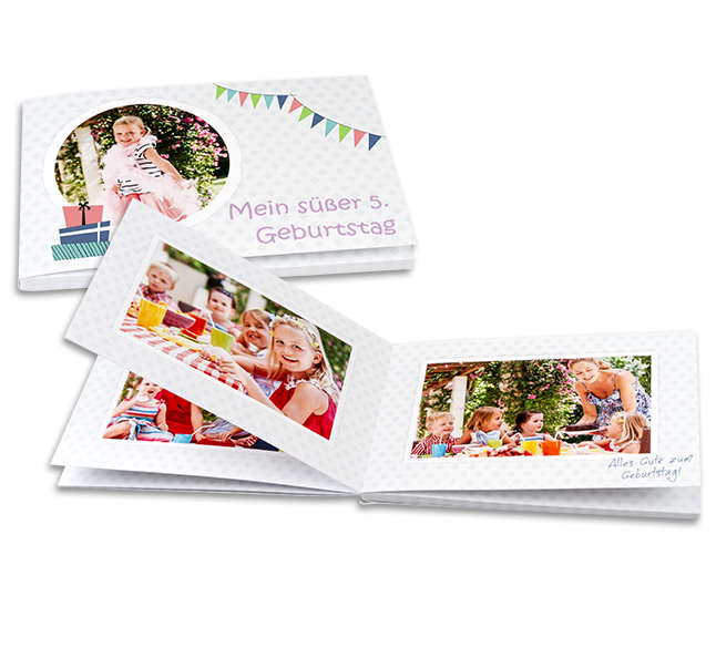 Premium-Geburtstagsgeschenk mit Fotos gestalten und bestellen. Das Fotobuch mit Softcover bietet viel Platz fuer Erinnerungen und ist kinderleicht zu gestalten.