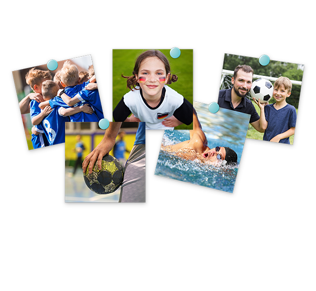Quadratisches Geschenk fuer Fussballtrainer in der ROSSMANN Fotowelt gestalten und aus den quadratischen Fotoabzuegen eine sportliche Fotowand basteln.