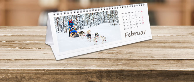 Praktische Fotoideen-Winter-Bilder im Tischkalender der ROSSMANN Fotowelt verewigen. Der freistehende Kalender ist ringgebunden und ist sehr hochwertig.
