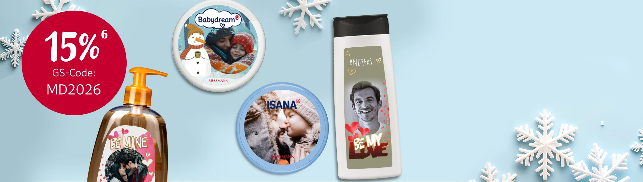 Individuell gestaltete Mein Design Pflegeprodukte mit Fotos. Personalisiert hier Fotogeschenke für besondere Momente.