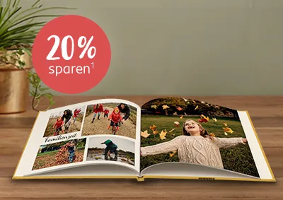 Quadratisches Fotobuch im Hardcovereinband personalisieren – jetzt 20 % sparen in der ROSSMANN Fotowelt!