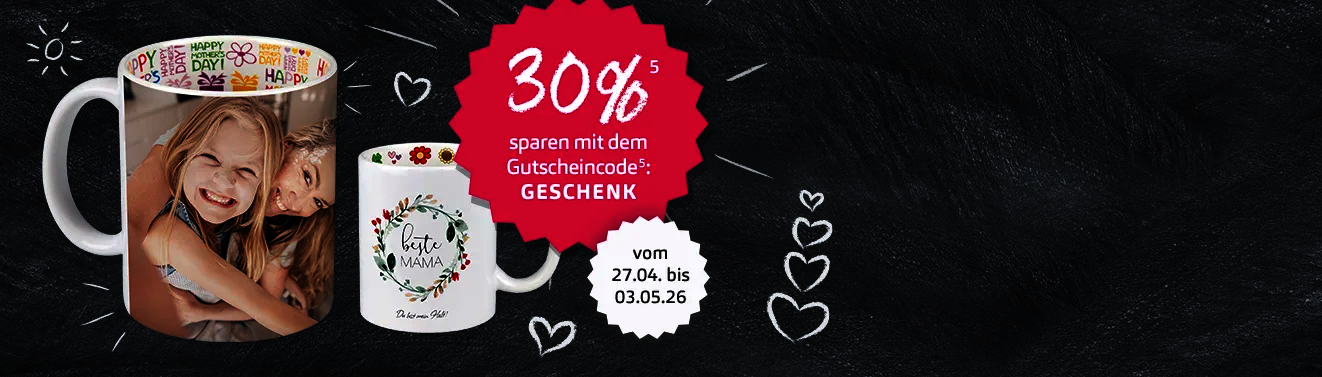 Fototasse zum Muttertag mit Familienfoto und persönlicher Botschaft