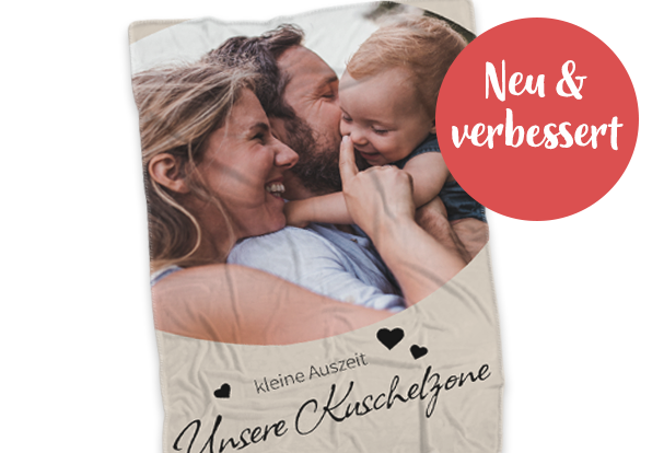 Premium Kuscheldecke mit Foto – personalisierte Fotodecken als Collage und Familienmotiv