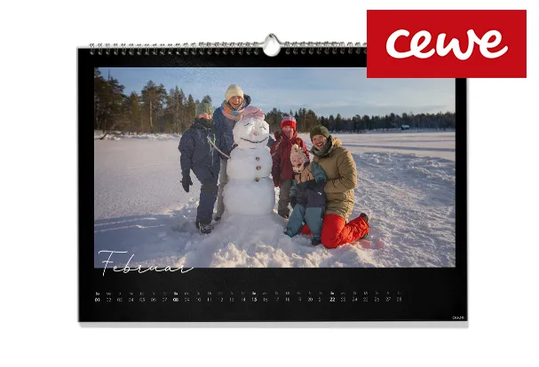 Personalisierter Fotokalender mit winterlichen Familienbild
