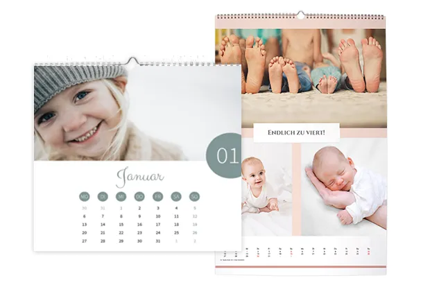 Ein individuell gestalteter Kalender. Erstellt euren Kalender mit Fotos, der euch das ganze Jahr über begleitet.