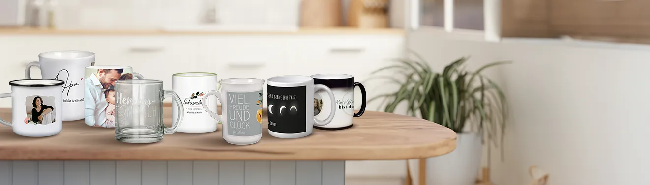 einzigartige Tassen mit Fotos und Texten gestalten Eine Auswahl einzigartiger Tassen mit persönlichen Fotos und individuellem Text. Jetzt in der ROSSMANN Fotowelt gestalten!