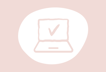 Symbol eines Laptops mit Häkchen – Foto online bestellen bei Rossmann Fotowelt und hochwertige Fotogeschenke gestalten.