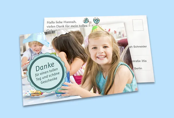 Entzueckendes Fotobuch zum Geburtstag fuer jeden einzelnen Gast. Fuer die, die nicht kommen konnten, gibt es die Postkarten, die ihr ihnen schicken koennt.