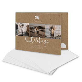 Hochwertige Grußkarten mit eigenem Foto, Text und passenden Umschlägen für persönliche Botschaften zu verschiedenen Anlässen.