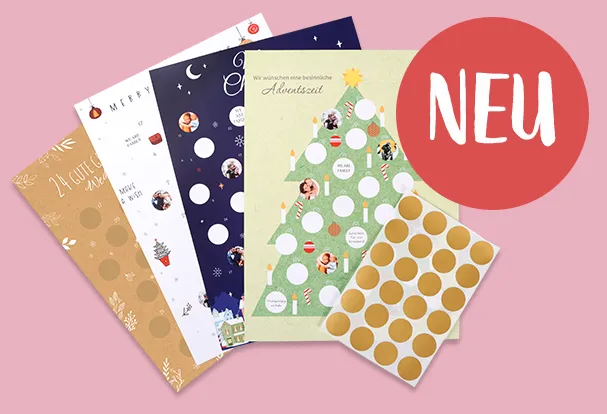 Der Adventskalender zum Rubbeln ist ein kreatives Weihnachtsgeschenk mit Fotos für die ganze Familie. 24 Rubbelsticker sind beigefügt.