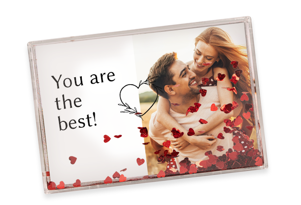 Schüttelrahmen mit verschiedenen Füllungen für jeden Anlass passend ein persönliches Fotogeschenk gestalten – erhält druch die Bewegung einen echten Wow-Effekt!