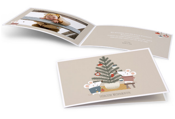 Klappbare Grußkarten mit individuell gestalteter Außen- und beschrifteter Innenseite. Jetzt bei ROSSMANN Fotowelt entdecken!