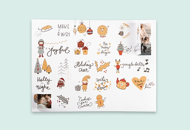 Adventskalender mit Bild im tollen Design. Inklusive gratis Postercollage.