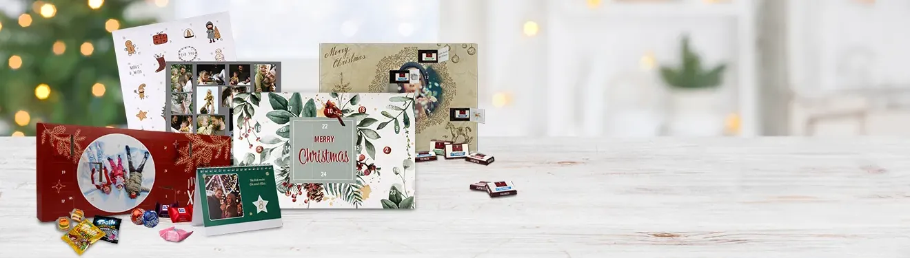 Gestaltet euren eigenen Foto-Adventskalender und verschenkt jeden Tag eine kleine Freude in der Vorweihnachtszeit. Öffnet täglich ein Türchen und entdeckt eine süße Überraschung.