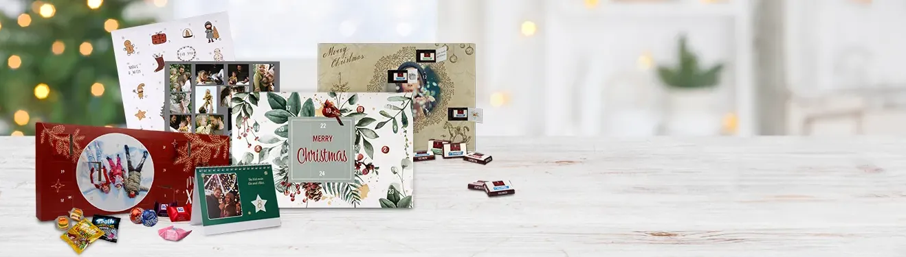 Gestaltet euren eigenen Foto-Adventskalender und verschenkt jeden Tag eine kleine Freude in der Vorweihnachtszeit. Öffnet täglich ein Türchen und entdeckt eine süße Überraschung.