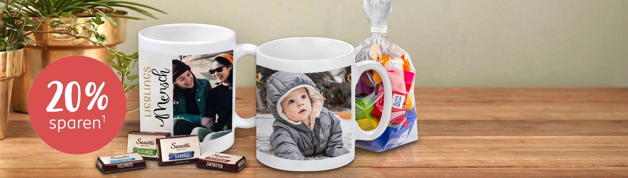 Tasse mit Foto gestalten, gefüllt mit Schokolade Individuelle Tassen mit Foto, gefüllt mit Schokolade – jetzt kreativ werden und eine persönliche Foto-Tasse gestalten!