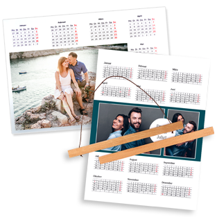 Individuell gestaltete Posterkalender mit Digitaldruck und persönlichen Fotos, ideal zur Planung und Dekoration.