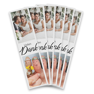Verschiedene Fotostreifen mit individuellem Design zeigen schöne Momente.