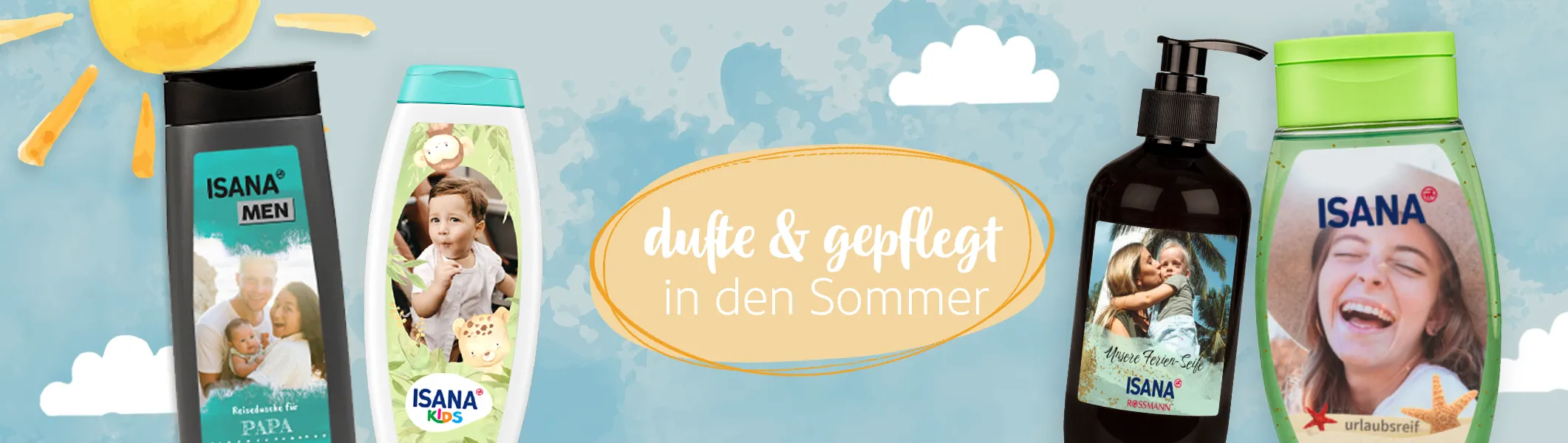 Personalisierte Kosmetik als Urlaub Geschenk mit eigenem Bild – Mein Design entdecken Individuell gestaltete Pflegeprodukte mit Urlaubsfoto-Etiketten aus der Serie Mein Design