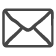Symbol eines Briefumschlags, das die Option repräsentiert, schriftlich per Post Kontakt aufzunehmen oder Informationen zu senden.