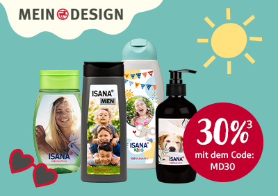 Pflegeprodukte mit eigenem Design, Namen oder Foto individuell gestaltet in moderner Aktionsgrafik