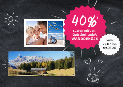 Wandbild mit sommerlichem Urlaubsfoto von Strand und Meer als dekorativer Blickfang
