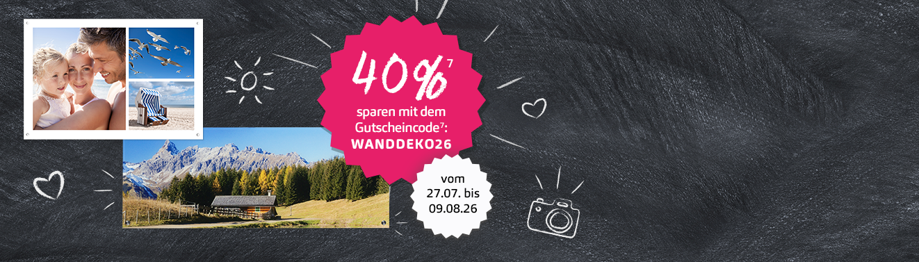 Wandbild mit sommerlichem Urlaubsfoto von Strand und Meer als dekorativer Blickfang