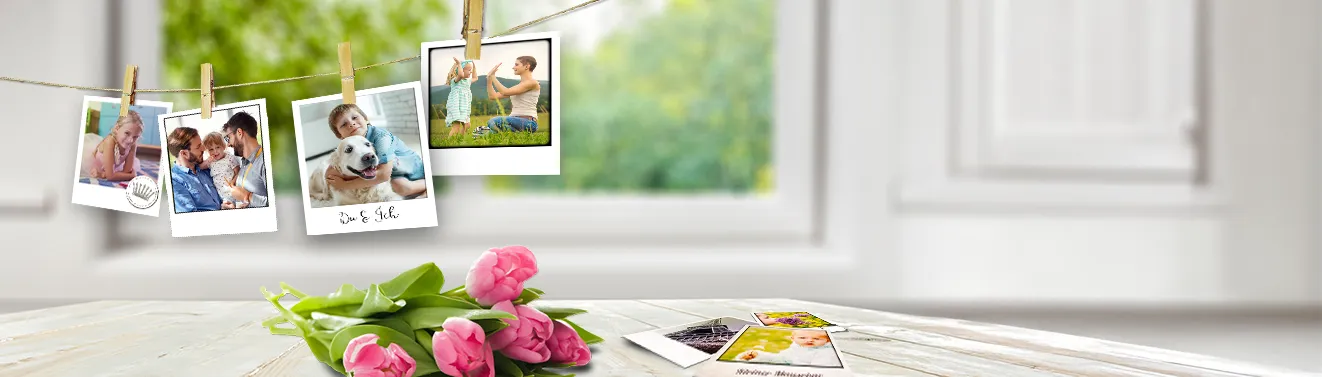 Fotos im Retro-Look gestalten und persönliche Erinnerungen festhalten Fotos im Retro-Look mit persönlichen Erinnerungen an einer Fotoleine