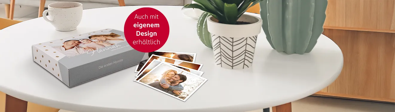 Bilderbox mit euren schönsten Fotos selbst gestalten Personalisierte Bilderbox mit eigenen Fotos und individuellem Design