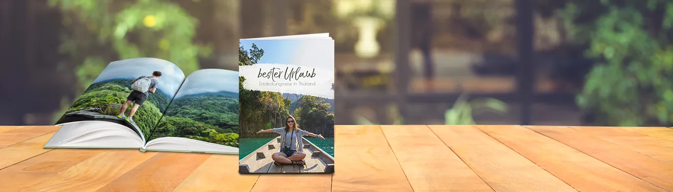Individuelles Fotobuch mit persönlichen Fotos und Urlaubserinnerungen