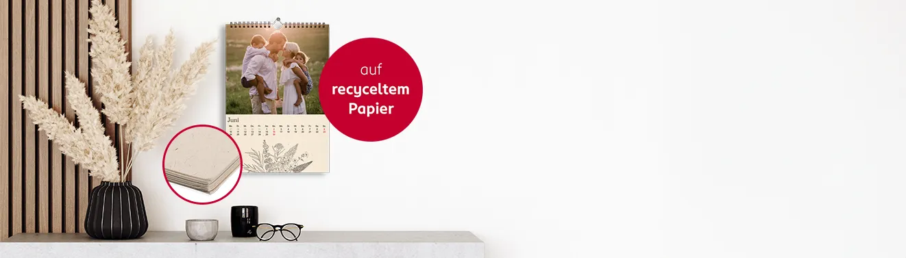 Fotokalender mit eigenen Fotos auf recyceltem Papier