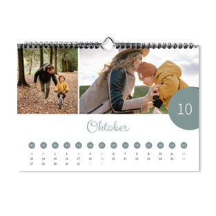 Ein individuell gestalteter Wandkalender mit Digitaldruck und persönlichen Fotos, ideal zur Planung und Dekoration.