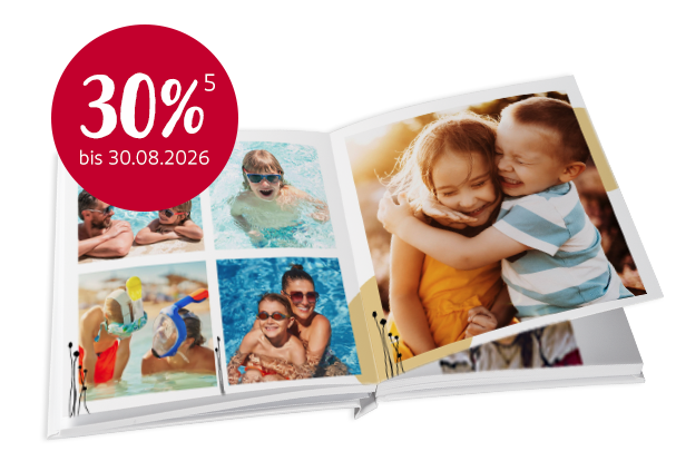 Fotobuch mit modernem Design, individuellen Layouts und persönlichen Bildern