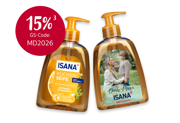 Personalisierte ISANA Küchenseife mit Foto als dekorative Geschenkidee präsentiert