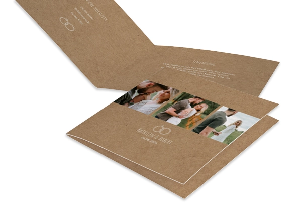 Personalisierte Einladungskarte zur Hochzeit mit romantischem Paarfoto und stilvoller Typografie