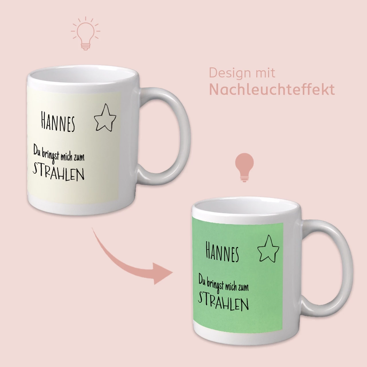 Tasse mit Nachtleuchteffekt in der ROSSMANN Fotowelt gestalten und bestellen. Die hochwertigen Designvorlagen sind perfekt an den Nachtleuchteffekt angepasst.