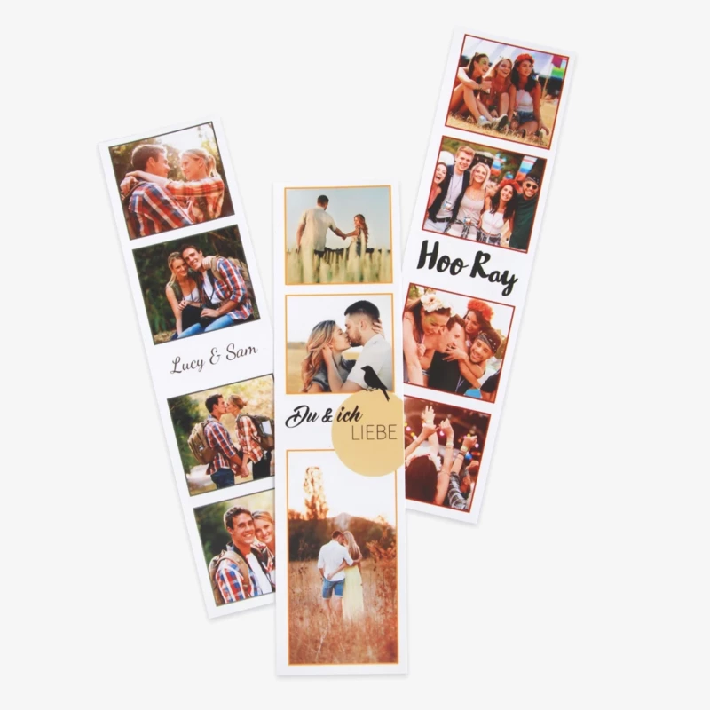 In der ROSSMANN Fotowelt könnt ihr eure Fotostreifen bestellen. Ideal als Lesezeichen, für Scrapbooks oder witzige Deko am Kühlschrank. 6 Streifen pro Bestellung.