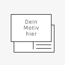 Zwei Postkarten im Format 15 x 10 cm, Vorderseite mit Text 'Dein Motiv hier' und Rückseite mit Linien für Adresse. 
