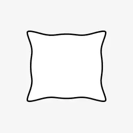 Dekoratives stilisiertes weißes Fotokissen in quadratischer Form. 